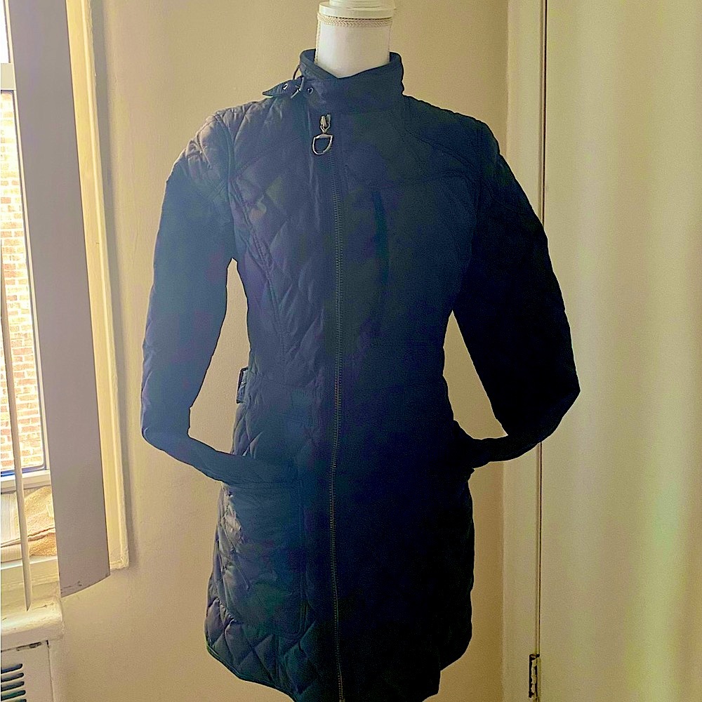 Ralph Lauren black quilted coat jacket - blue label